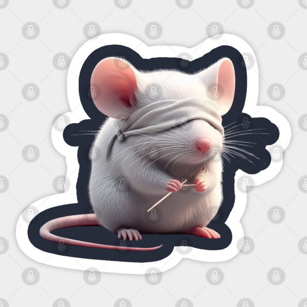 blind white mouse Sticker by EKLZR